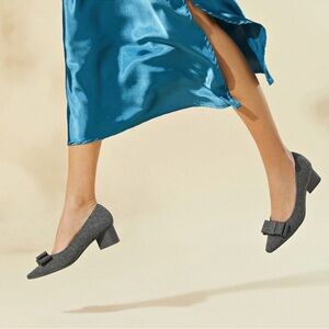 VIVAIA Pointed-Toe Bow Heels Grey EU/39 Us/ 8